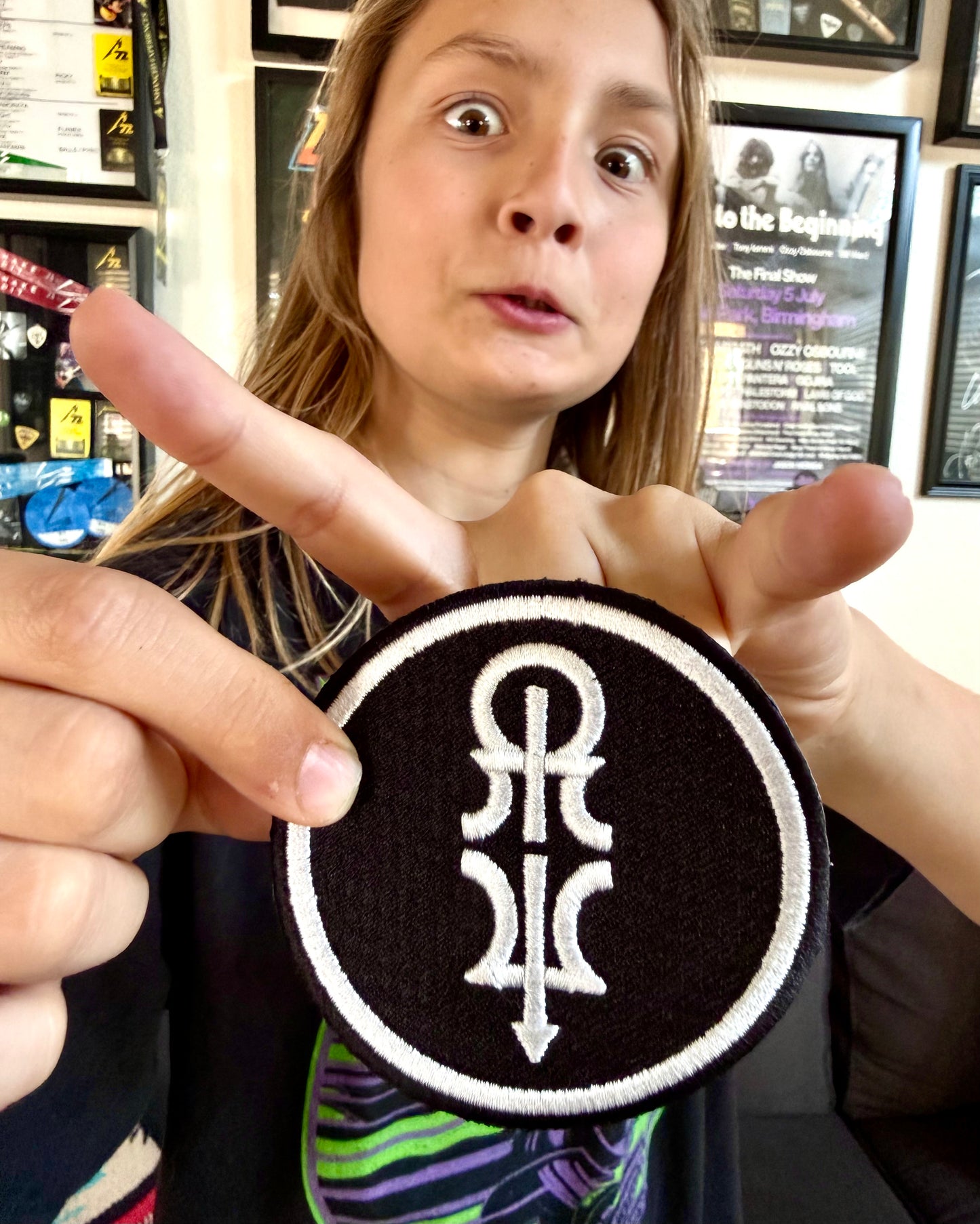 RW Glyph Embroidered 3-inch Iron-On Patch